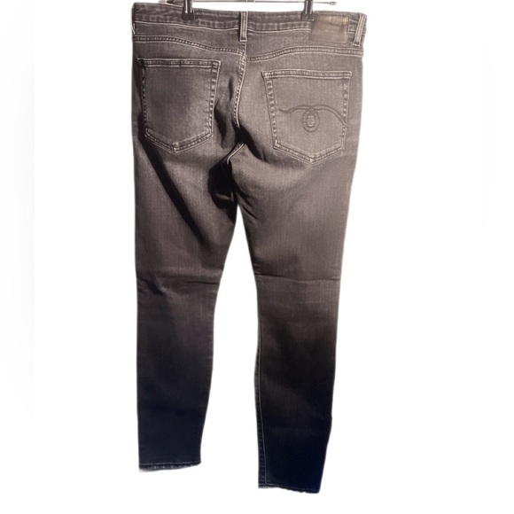 R13 Boy Skinny Low rise faded black Stylish Stretch Distressed Trendy jeans 30 - Picture 3 of 5